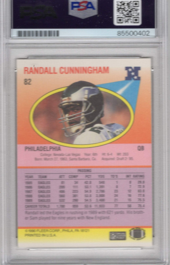 Randall Cunningham 1990 Fleer Autographed Card PSA Auto Authentic