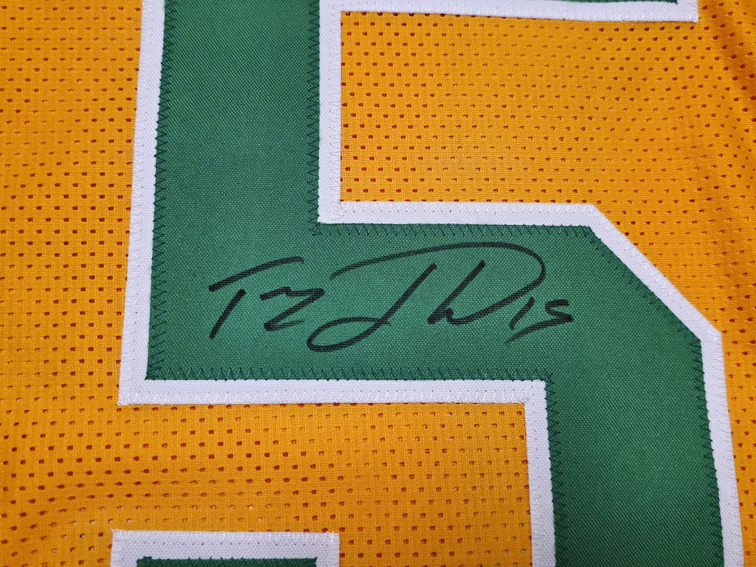 Oregon Ducks Tez Johnson Signed Yellow Jersey JSA Witness