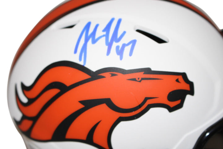 John Lynch Autographed Denver Broncos Lunar Speed Mini Helmet Beckett 34896