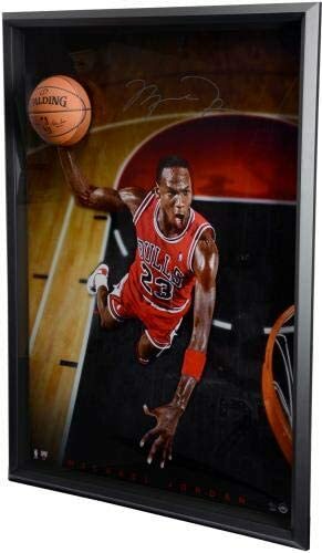 Michael Jordan Signed 44x60 Framed Breaking Through photo Autograph UDA COA /123