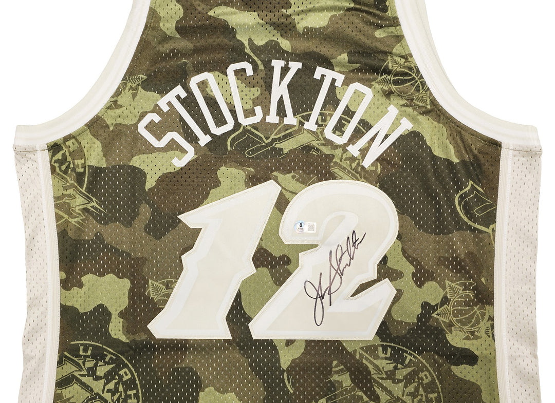 Jazz John Stockton Auto Green Auth Mitchell Ness 98 Swingman Ghost Jersey XL BAS