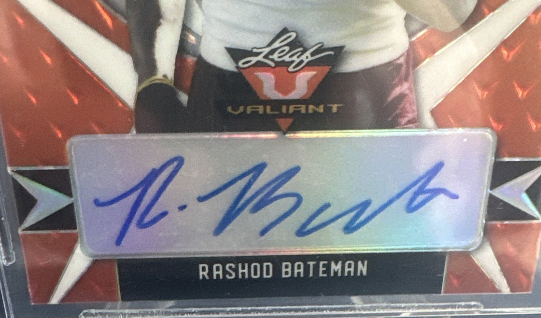 2021 Leaf Valiant Rashod Bateman Orange RC Rookie Auto 18/50 BGS 9.5 Gem 10 Auto