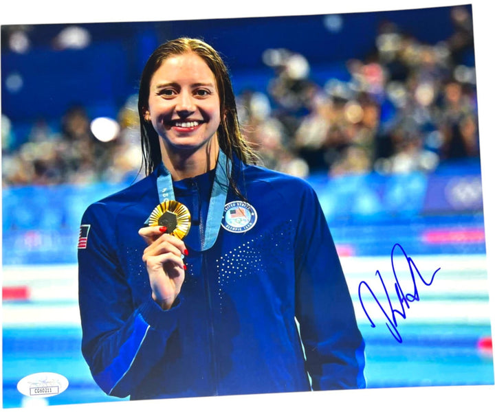 KATE DOUGLASS SIGNED 8X10 PHOTO 2024 OLYMPICS GOLD SWIMMING USA PARIS AUTO 2 JSA
