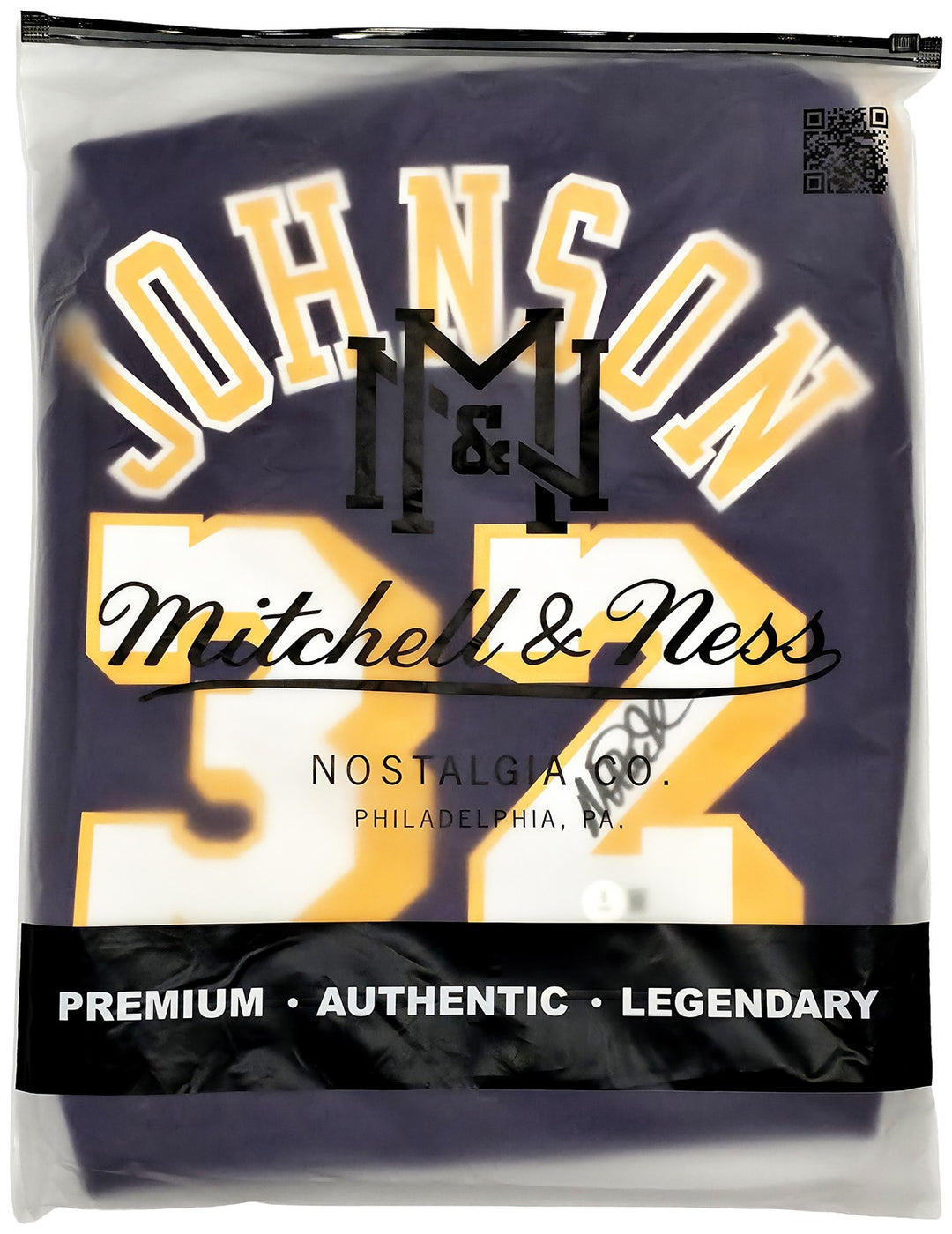 Lakers Magic Johnson Auto Purple Mitchell & Ness 1984 Swingman Jersey XL Beckett