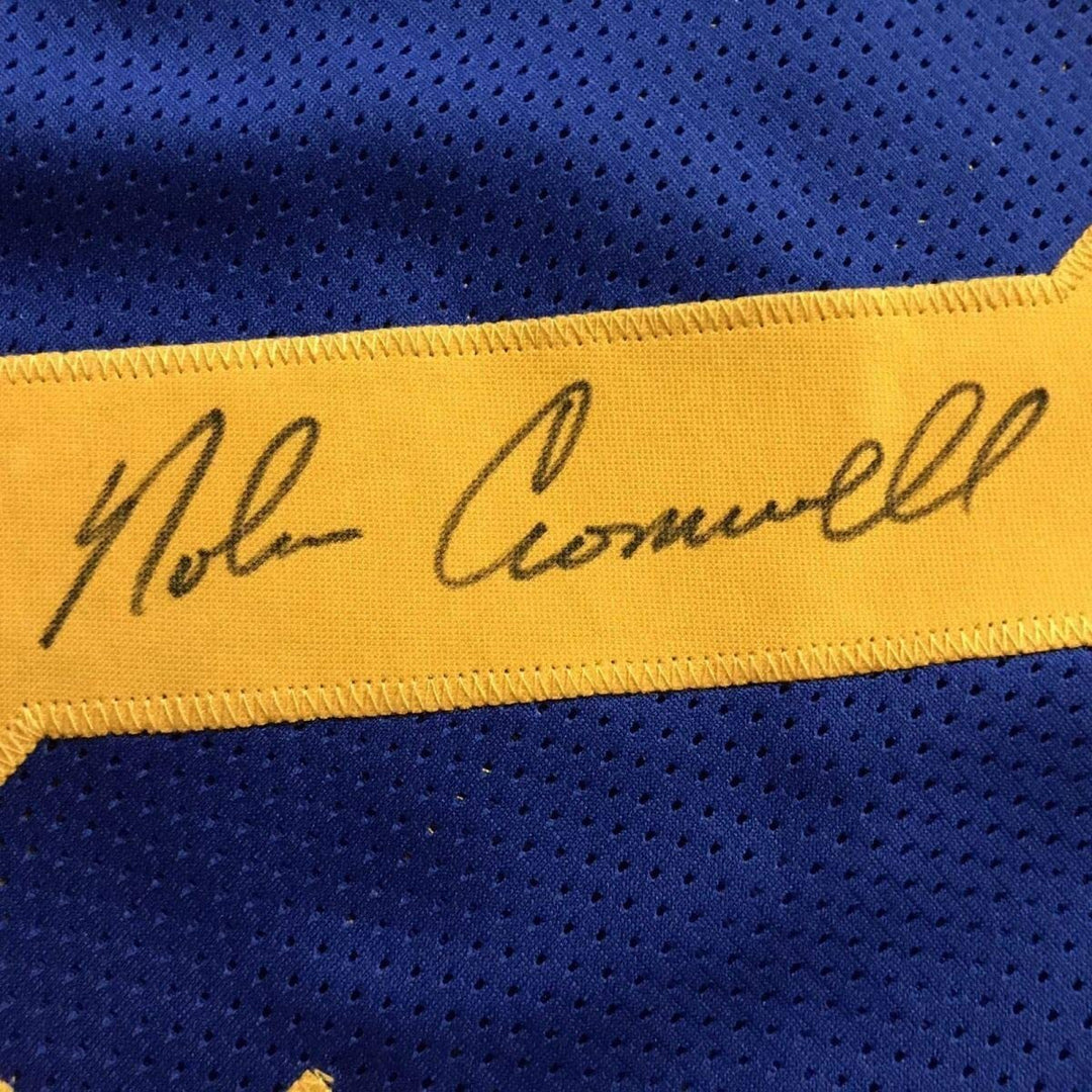 Framed Autographed/Signed Nolan Cromwell 33x42 Los Angeles Blue Jersey JSA COA