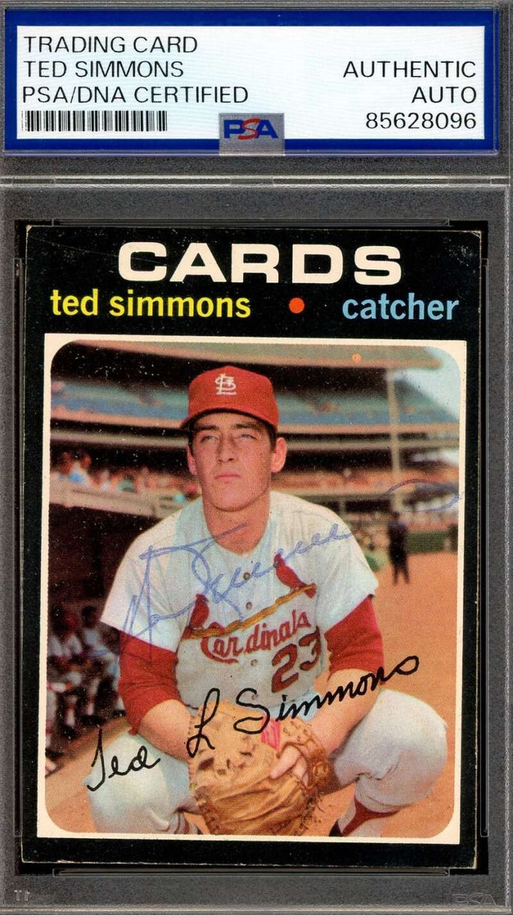 Ted Simmons PSA DNA Vintage Signed 1971 Topps Rookie Autograph