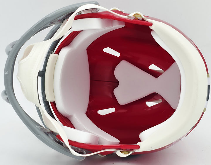 Michael Penix Jr. Auto Falcons 1966-69 Throwback Red Speed Mini Helmet Beckett