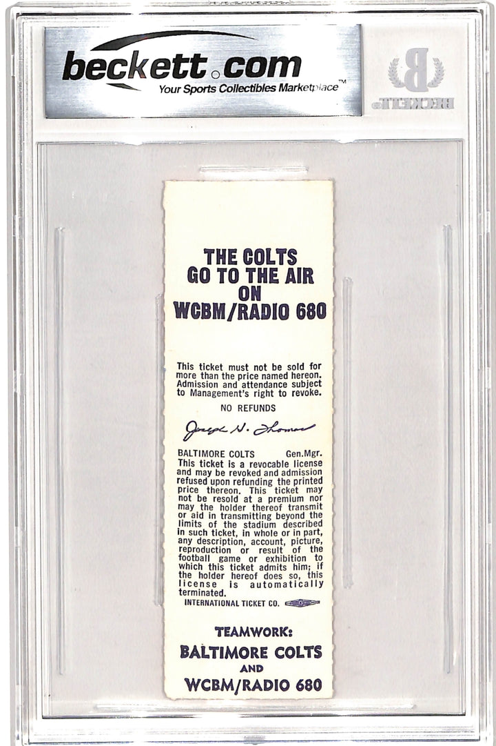 OJ Simpson Signed 11/25/73 Ticket Stub Insc. Grade 10 Auto Beckett 42705