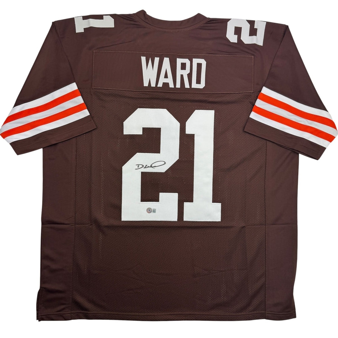 Autographed/Signed Denzel Ward Cleveland Brown Football Jersey Beckett BAS COA