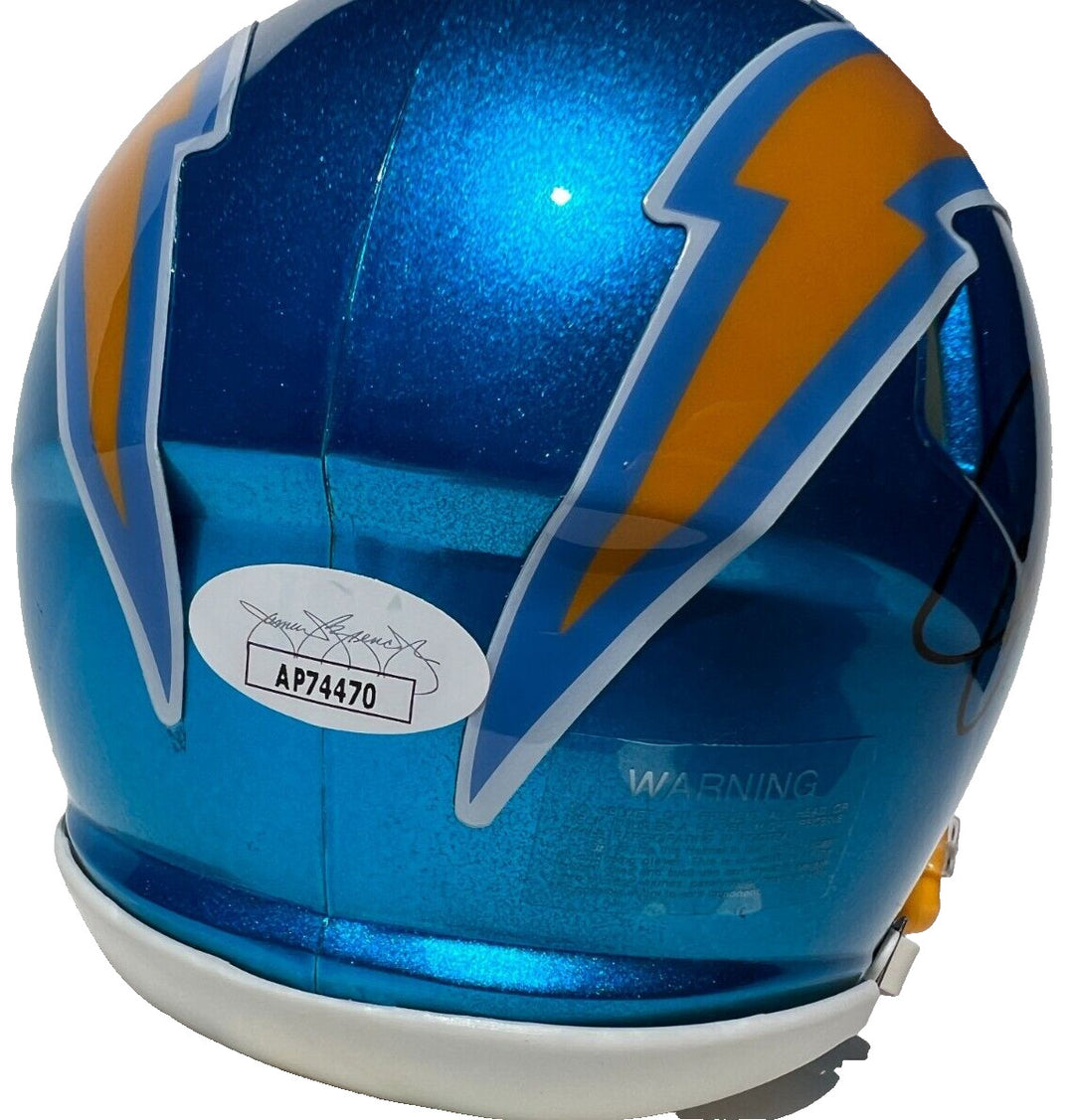 JIM HARBAUGH SIGNED LOS ANGELES CHARGERS FLASH FOOTBALL MINI HELMET JSA