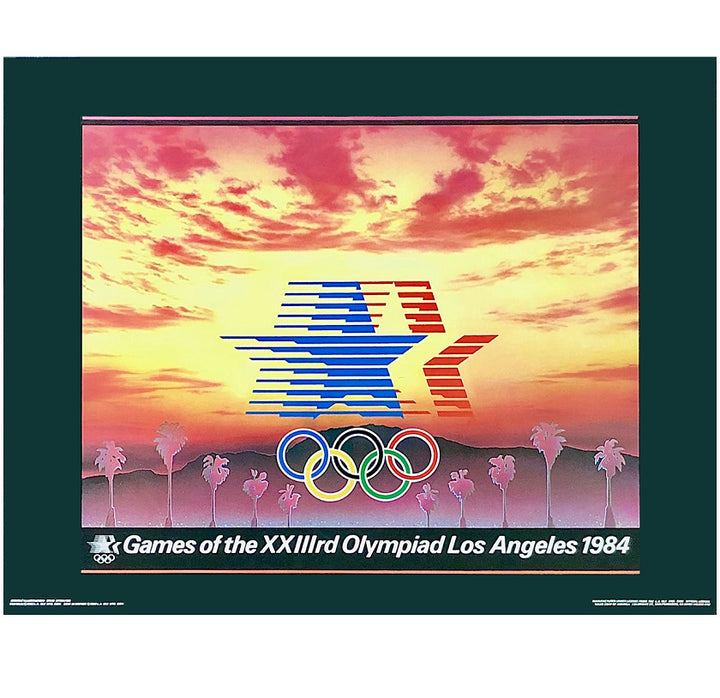 vintage 1984 Los Angeles Olympic Games 22x28 Star in Motion LA Sunset poster New