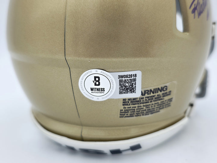 Rudy Ruettiger Auto Notre Dame Fighting Irish Speed Mini Helmet Play Sketch BAS