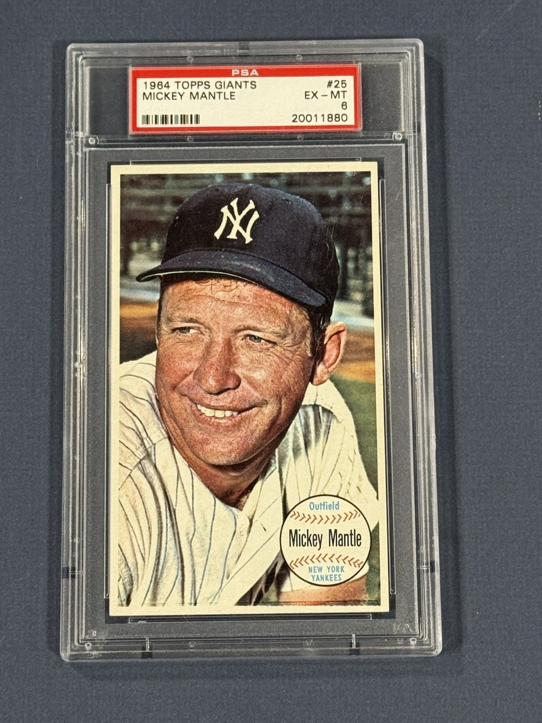 1964 Topps Giants #25 Mickey Mantle PSA 6 EX - Mint Sharp Beauty HOF Yankees