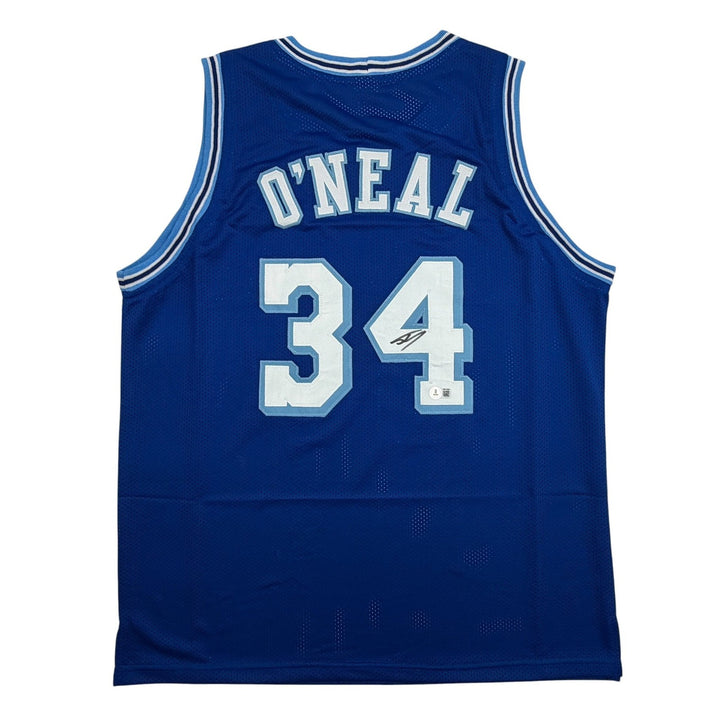 Autographed/Signed Shaquille Shaq O'Neal Los Angeles LA Retro Blue Je