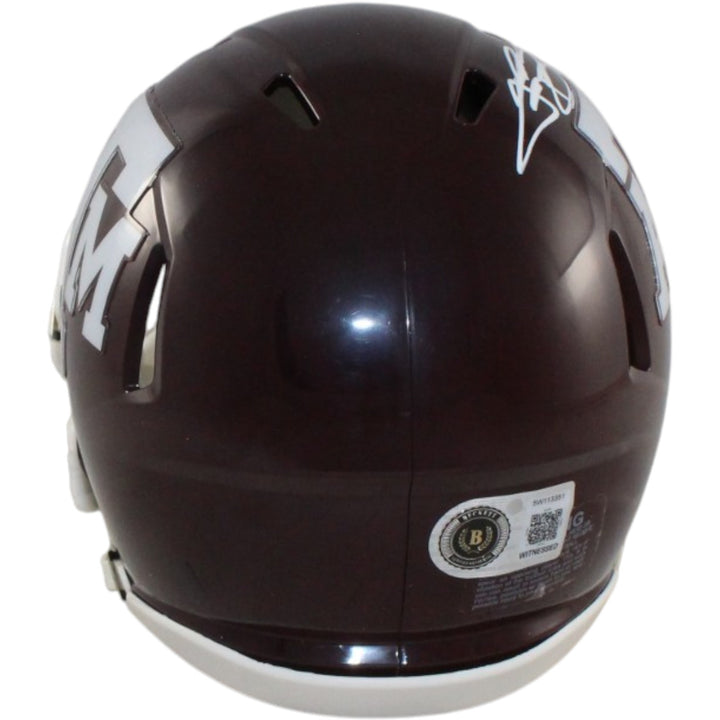 Johnny Manziel Autographed Texas A&M Mini Helmet Heisman Beckett Witness 58246