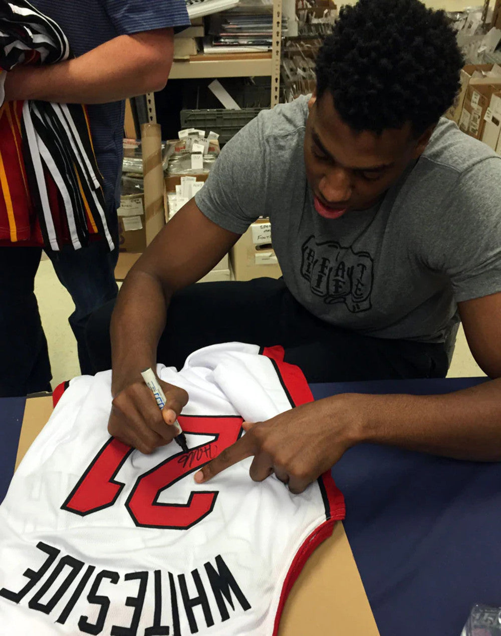 Hassan Whiteside Autographed Miami Heat White Jersey