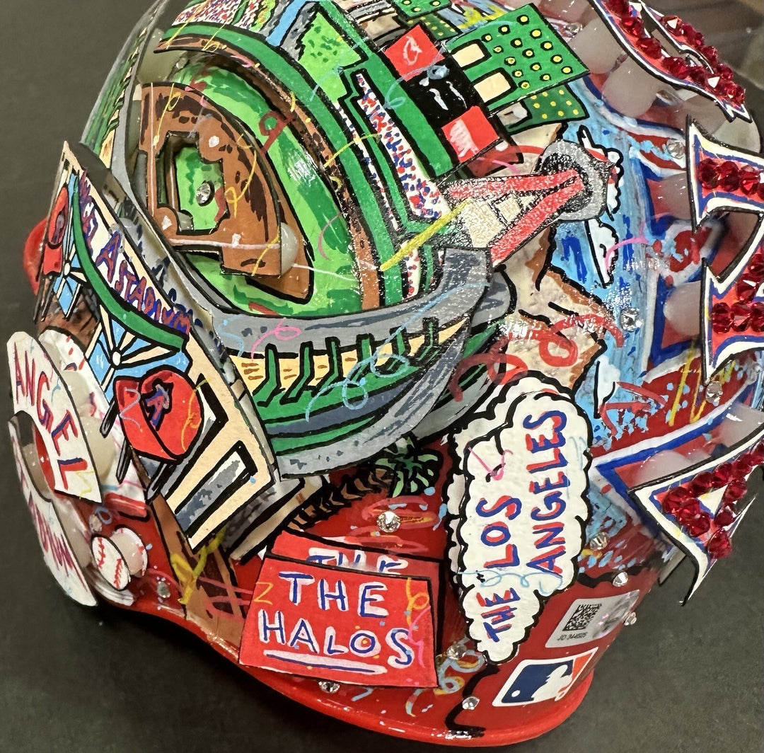 Mike Trout Signed Fazzino 3D Pop Art Angels Mini Helmet Kiiiiid /27 Auto MLB COA