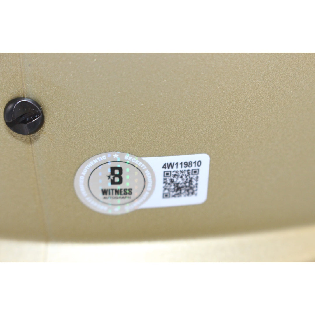 Travis Hunter Autographed Colorado Buffaloes F/S Gold Helmet Beckett W 53366