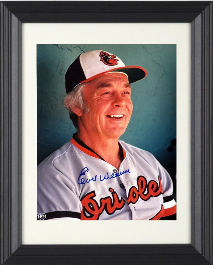 Earl Weaver signed Baltimore Orioles MLB 8x10 Photo imperfect Framed- COA (HOF)
