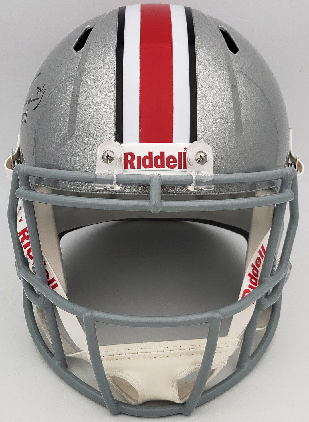 Jaxon Smith-Njigba Auto Ohio State Buckeyes Silver Full Size Rep Speed Helmet