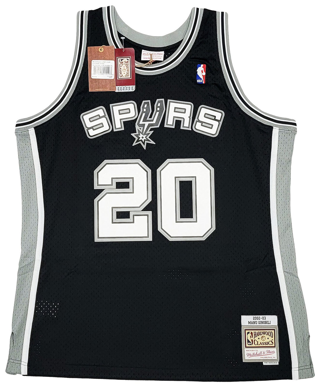 Spurs Manu Ginobili Auto Black Authentic Mitchell Ness Swingman Jersey Sz XL BAS