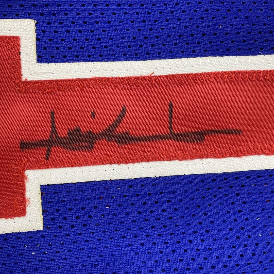 Autographed/Signed Isiah Thomas Detroit Blue Jersey Beckett BAS COA