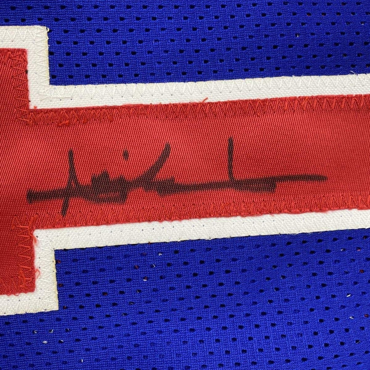 Autographed/Signed Isiah Thomas Detroit Blue Jersey Beckett BAS COA