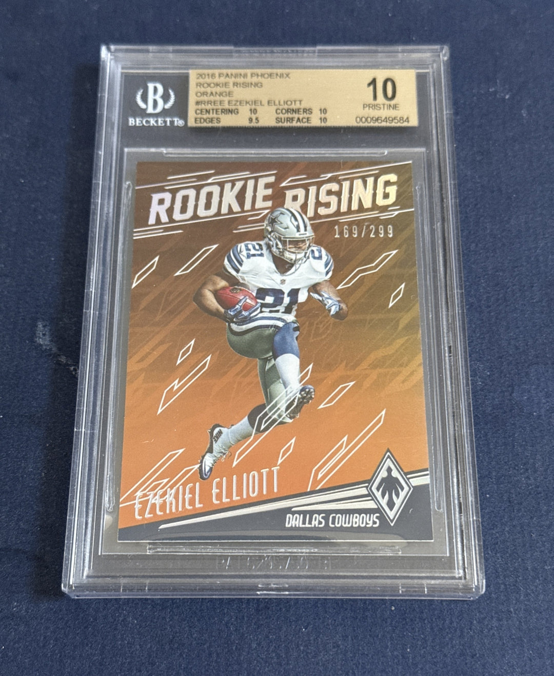 panini phoenix rookie rising 2016 EZEKIEL ELLIOTT Rc BGS 10 PRISTINE orange /299