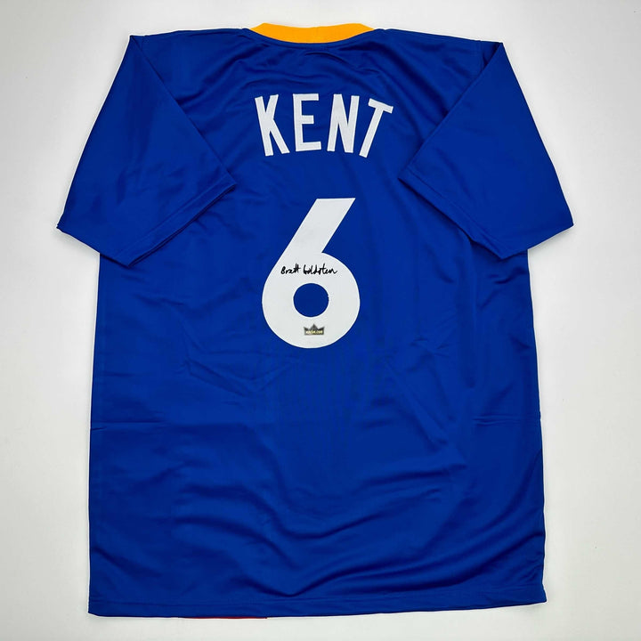 Facsimile Autographed Brett Goldstein Roy Kent Ted Lasso Blue Reprint Jersey XL