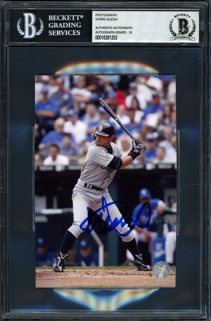 Ichiro Suzuki Signed 4x6 Photo Seattle Mariners Auto GM 10 Beckett #18281252
