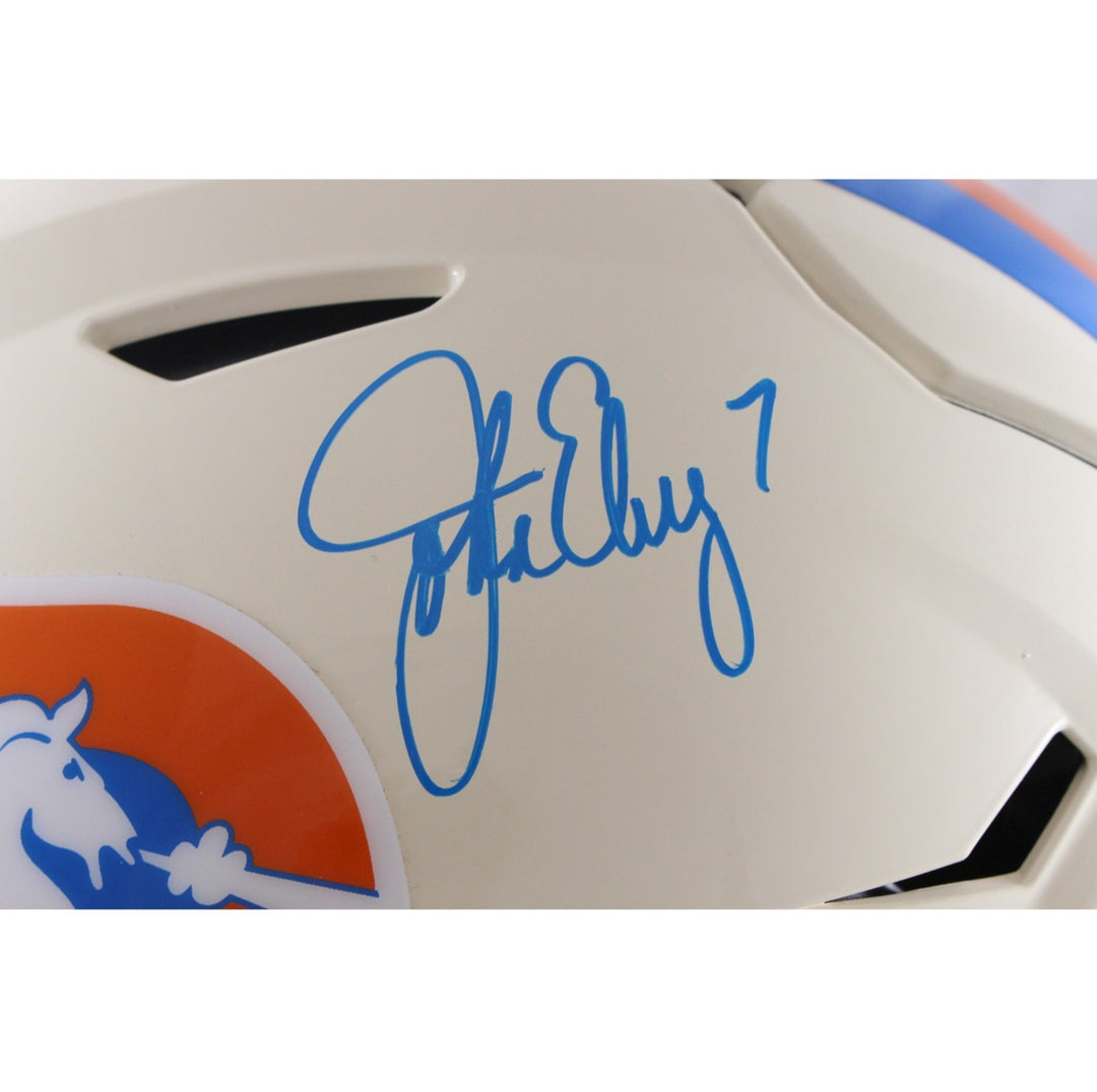 John Elway Autographed Denver Broncos SpeedFlex Retro Helmet Beckett WIT 55391