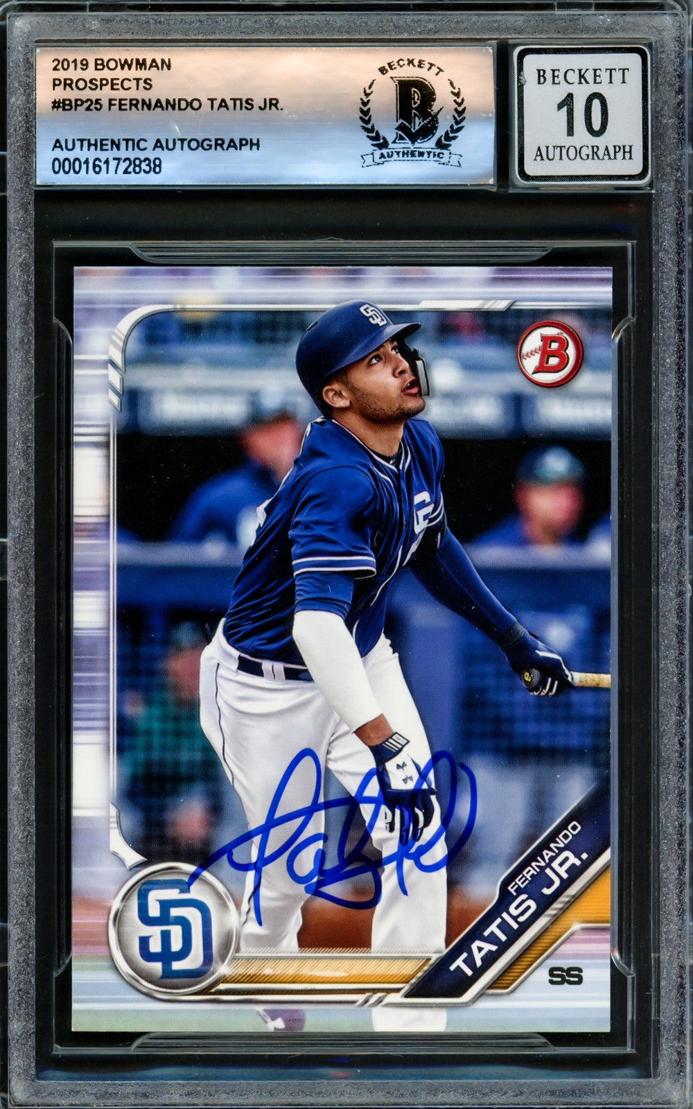 Fernando Tatis Jr. Signed 2019 Bowman Prospects RC #BP25 San Diego Padres