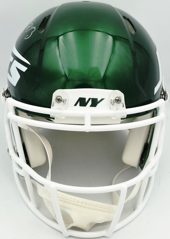 Aaron Rodgers, Garrett Wilson Auto Jets Green Full Size Speed Authentic Helmet