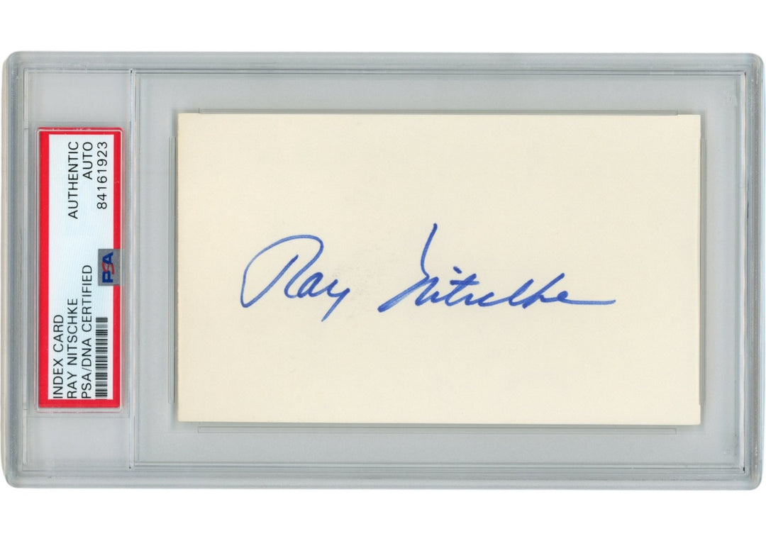 Ray Nitschke Autographed/Signed Green Bay Packers Index Card Slabbed PSA 54903