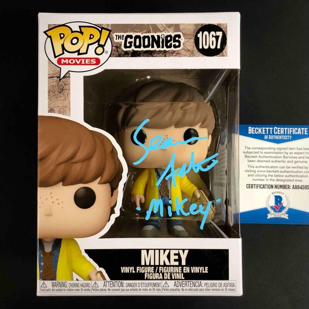 Sean Astin "Mikey" autograph signed The Goonies Funko Pop #1067 Beckett BAS COA