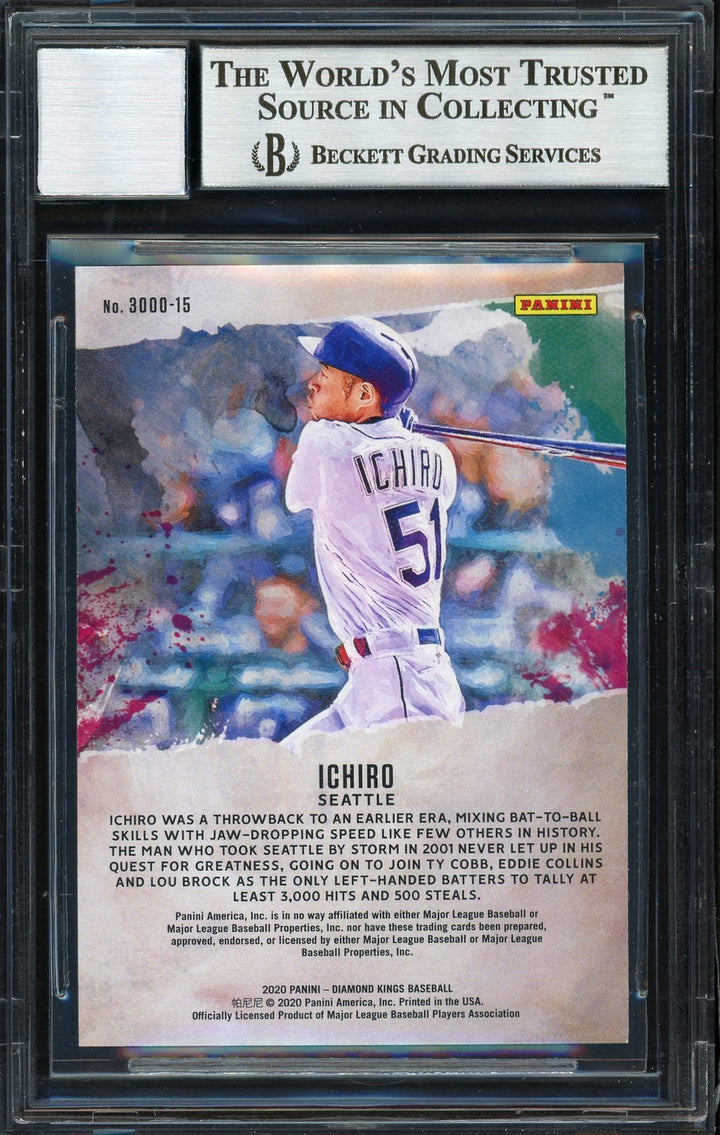Ichiro Suzuki Auto 2020 Panini Diamond Kings 3000 Card 3000-15 Sig 10 BAS