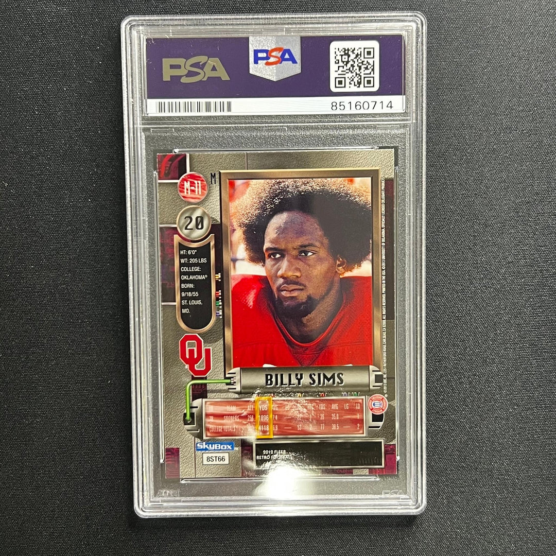 2012 Football Card #20 Billy Sims Signed Card PSA Slabbed Auto GRADE 10 Oklahoma