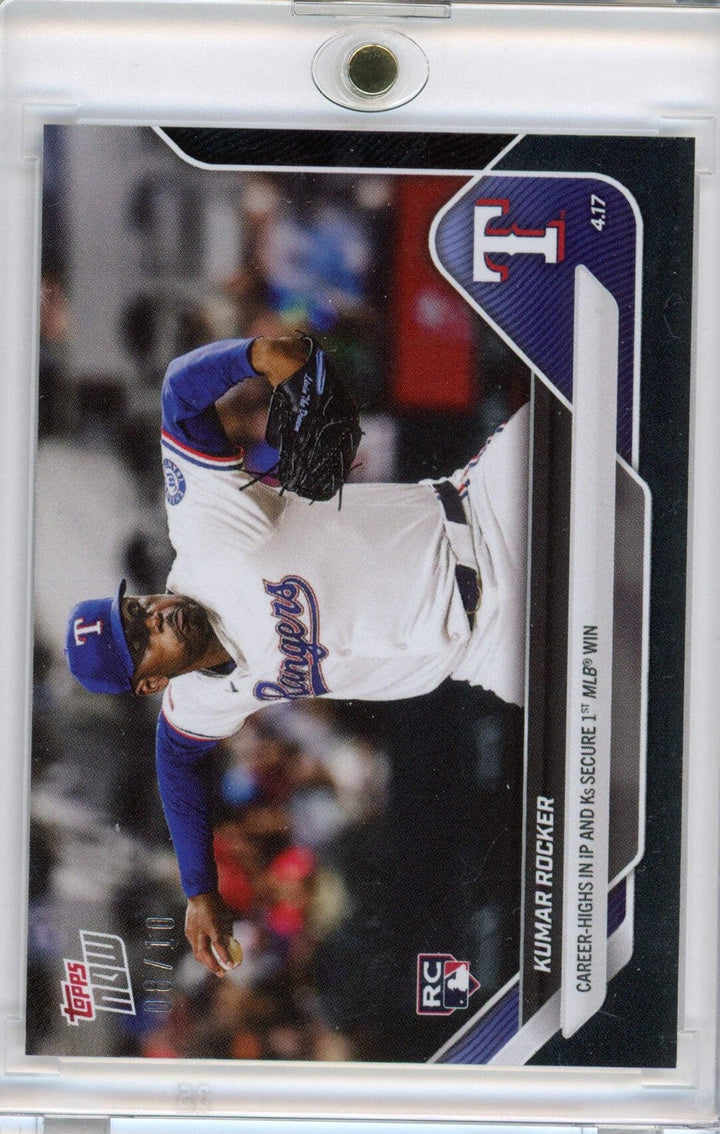 2025 Topps Now Kumar Rocker #78 Black /10 Secures 1st MLB Win RC Baseball Card