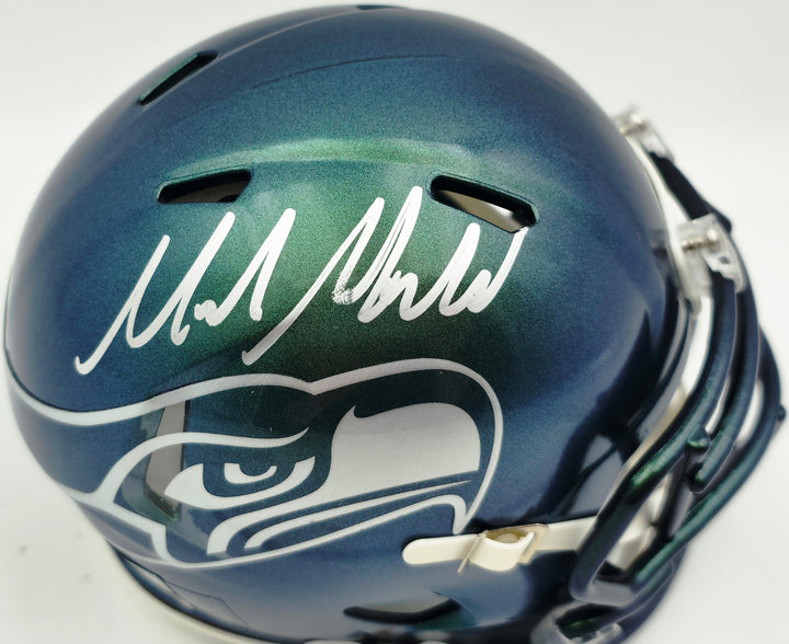 Mike Macdonald Signed Seahawks Rivalries Speed Mini Helmet BAS Witness