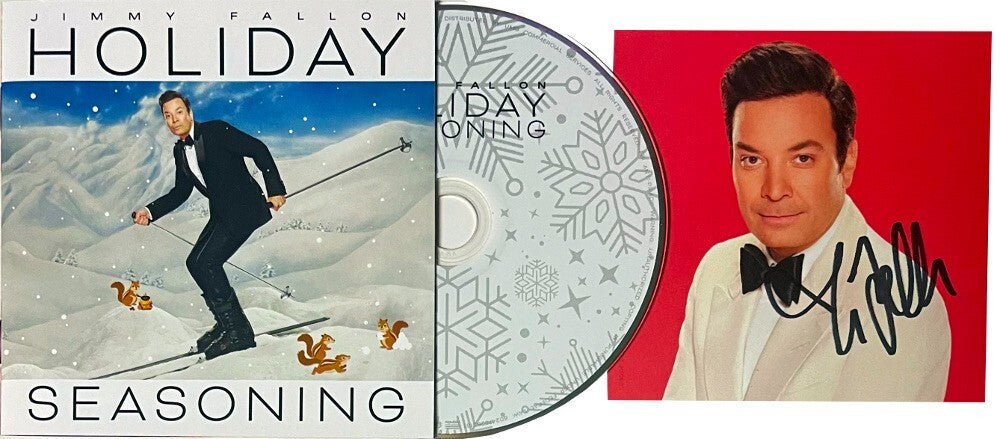 Jimmy Fallon signed 2024 Holiday Seasoning CD 4x4 Art Insert Auto/Booklet- COA
