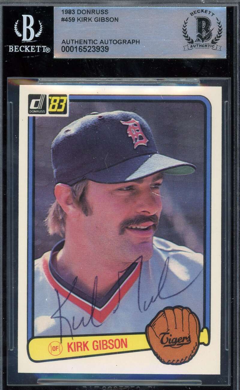 Kirk Gibson Beckett BAS Signed 1983 Donruss Autograph 1