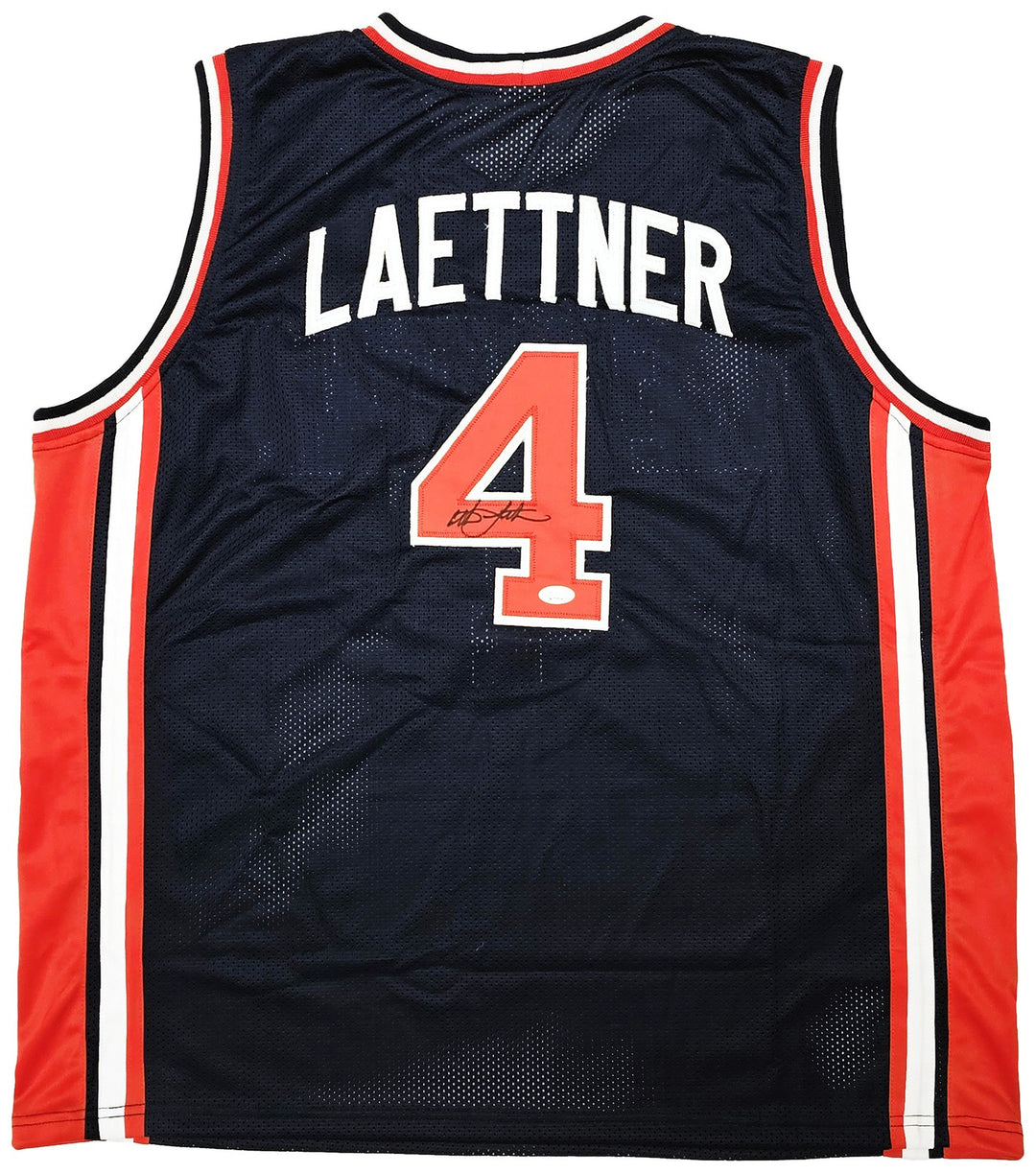 Team USA Christian Laettner Autographed Signed Blue Jersey JSA