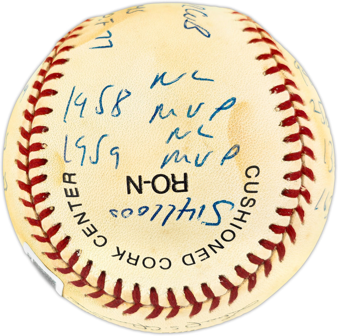 Ernie Banks Auto NL Statball Baseball Cubs 14 Inscriptions #514/100 Beckett