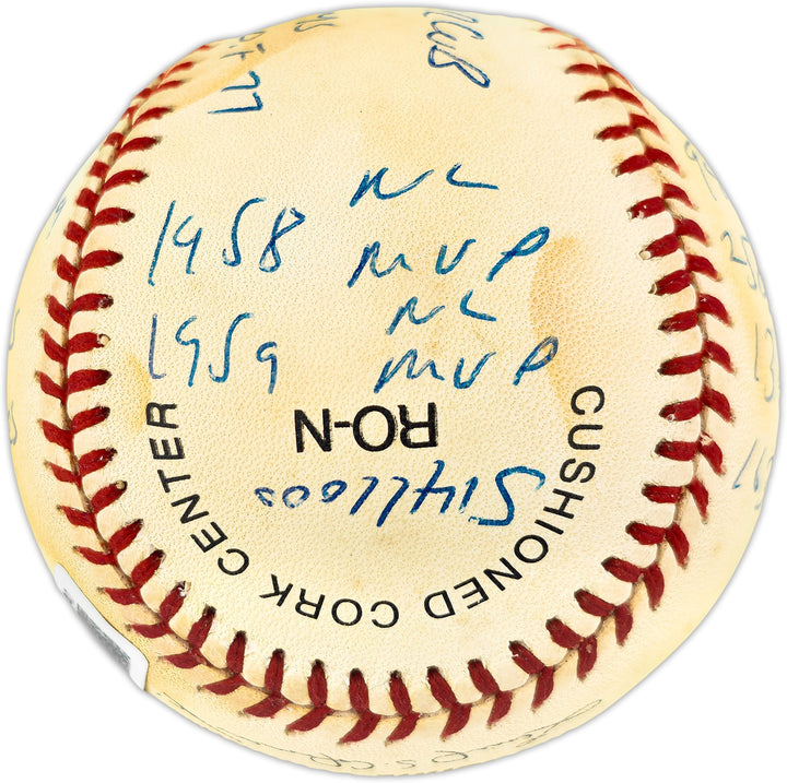 Ernie Banks Auto NL Statball Baseball Cubs 14 Inscriptions #514/100 Beckett