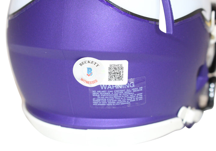 Jared Allen Autographed Minnesota Vikings Speed Mini Helmet Beckett 39489