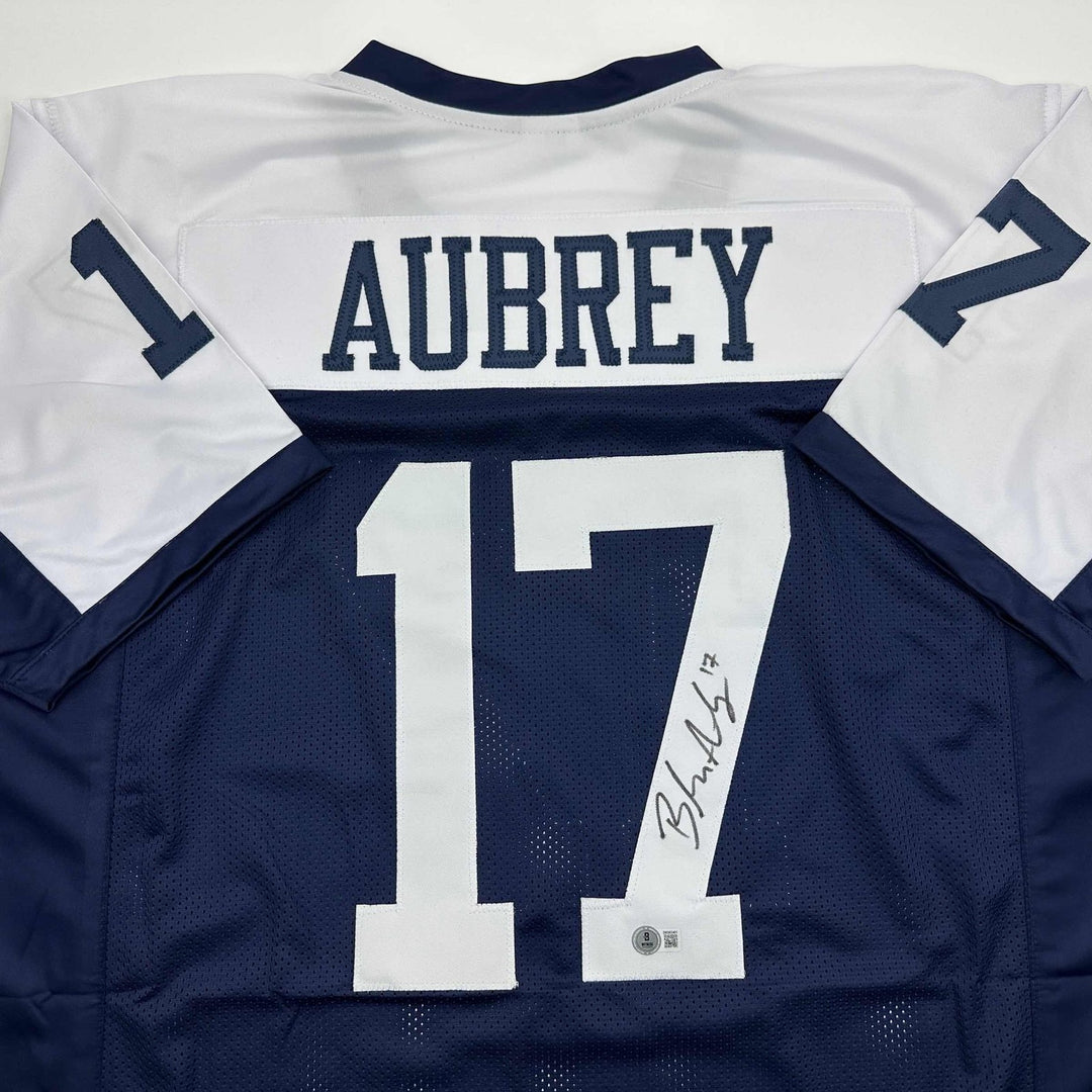 Autographed/Signed Brandon Aubrey Dallas Thanksgiving Day Jersey BAS COA