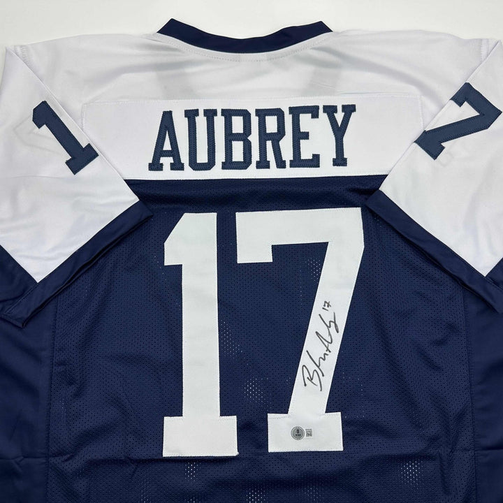 Autographed/Signed Brandon Aubrey Dallas Thanksgiving Day Jersey BAS COA