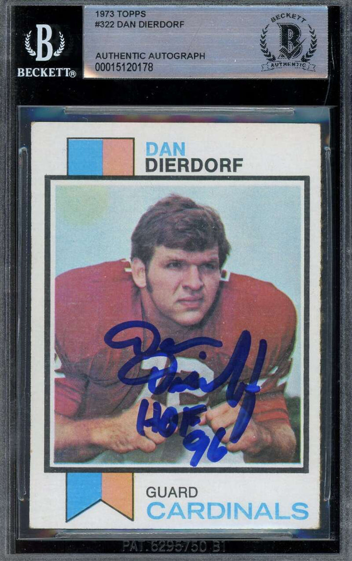 Dan Dierdorf Beckett BAS Signed 1973 Topps Rookie Autograph