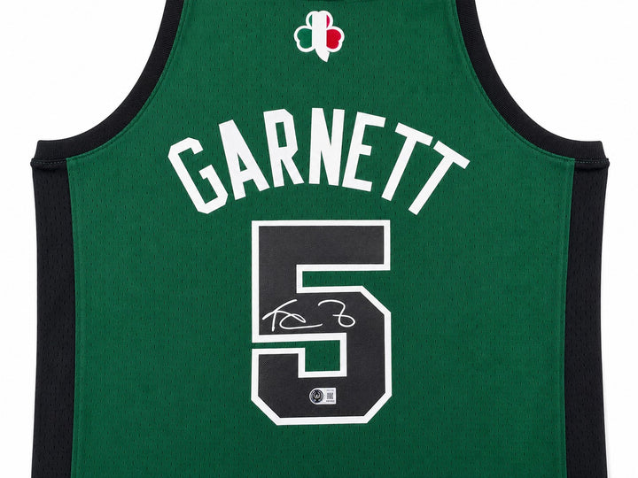 Celtics Kevin Garnett Signed Green Mitchell & Ness Jersey Size L BAS Witness
