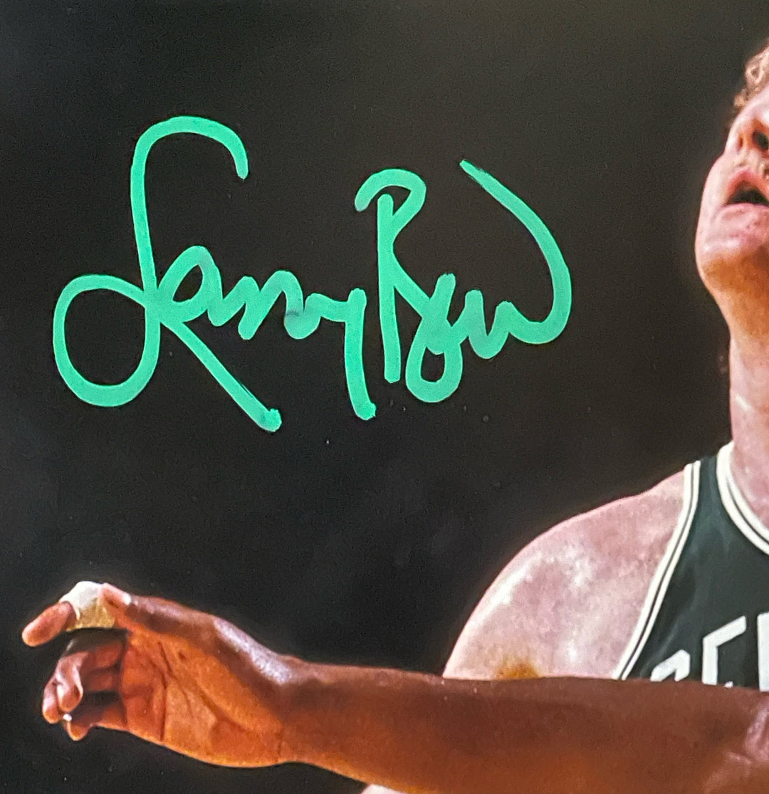 Magic Johnson Larry Bird Signed Boston Celtics LA Lakers 16�20 Photo BAS 44656